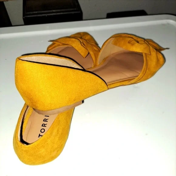 Torrid Mustard Pointed Toe Suede Slip-On Flats - Picture 9 of 12